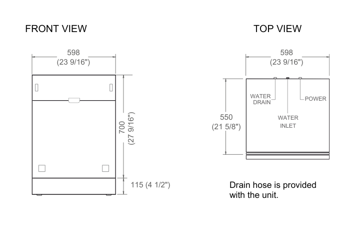 60 cm Built-in Panel Ready Dishwasher Sliding Door | Bertazzoni